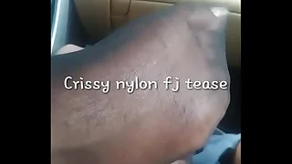 Crissy Nylon Fj Tease at Park